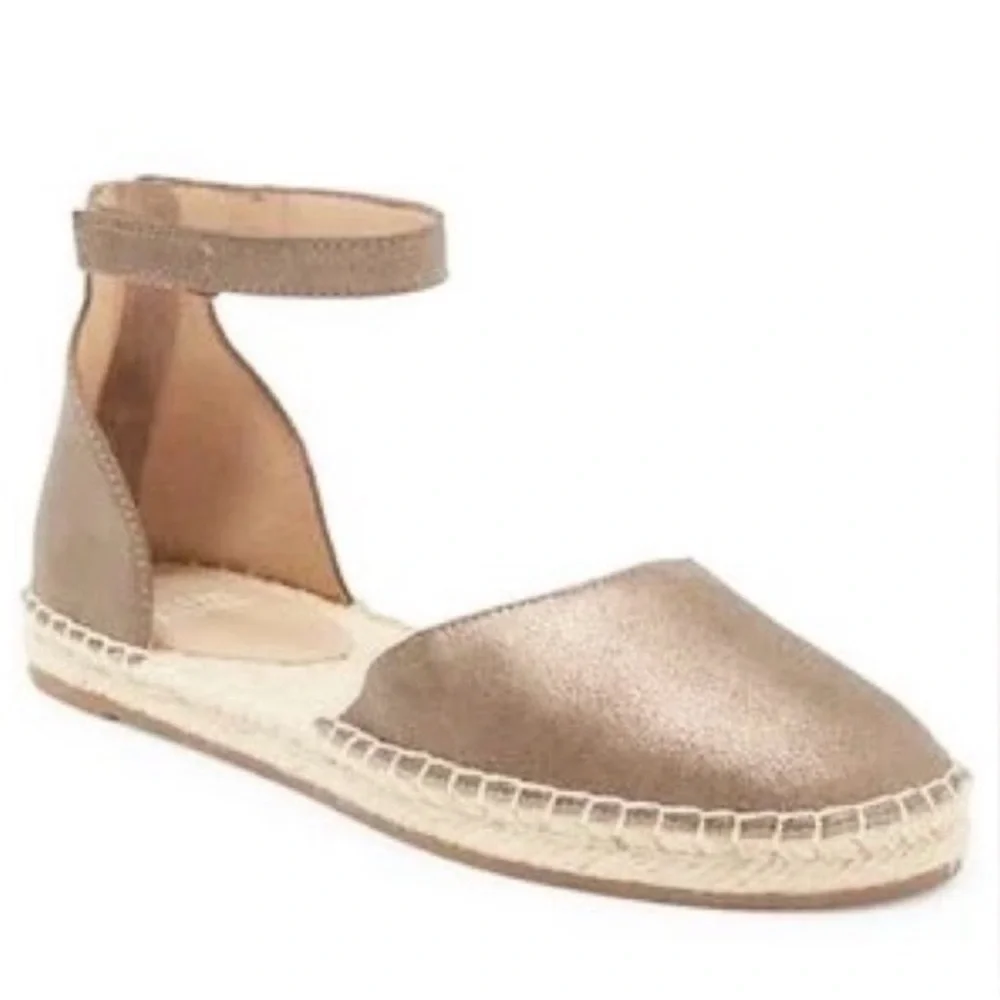 Eileen Fisher Lala Women’s Bronze Metallic Espadrille Sandals New!